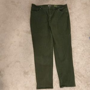 Style & Co Denim straight leg olive green